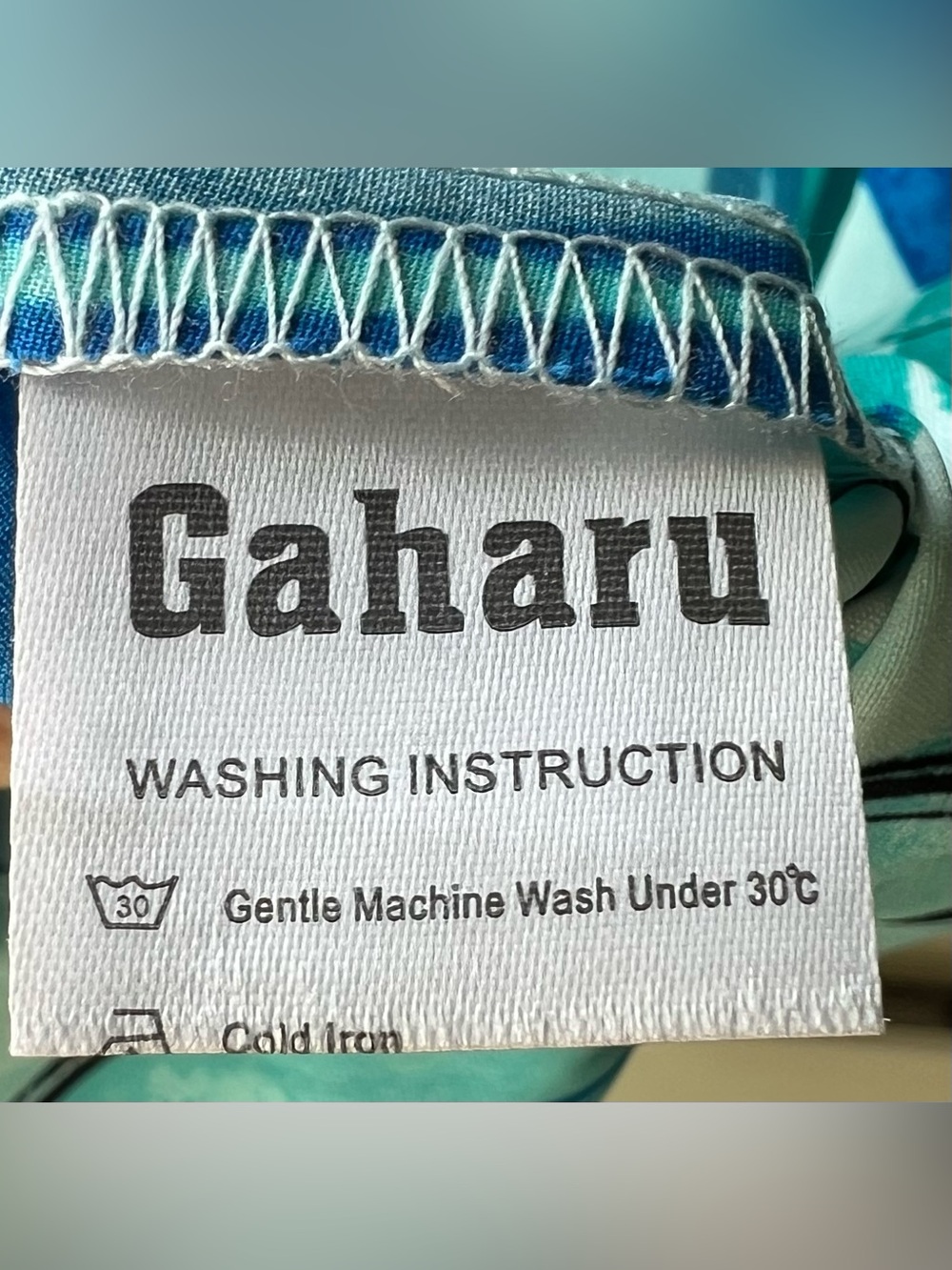 Gaharu Large NEW Women's Sleeveless V-Neck Brushstroke Print Top in Teal/Blue - Picture 6 of 8